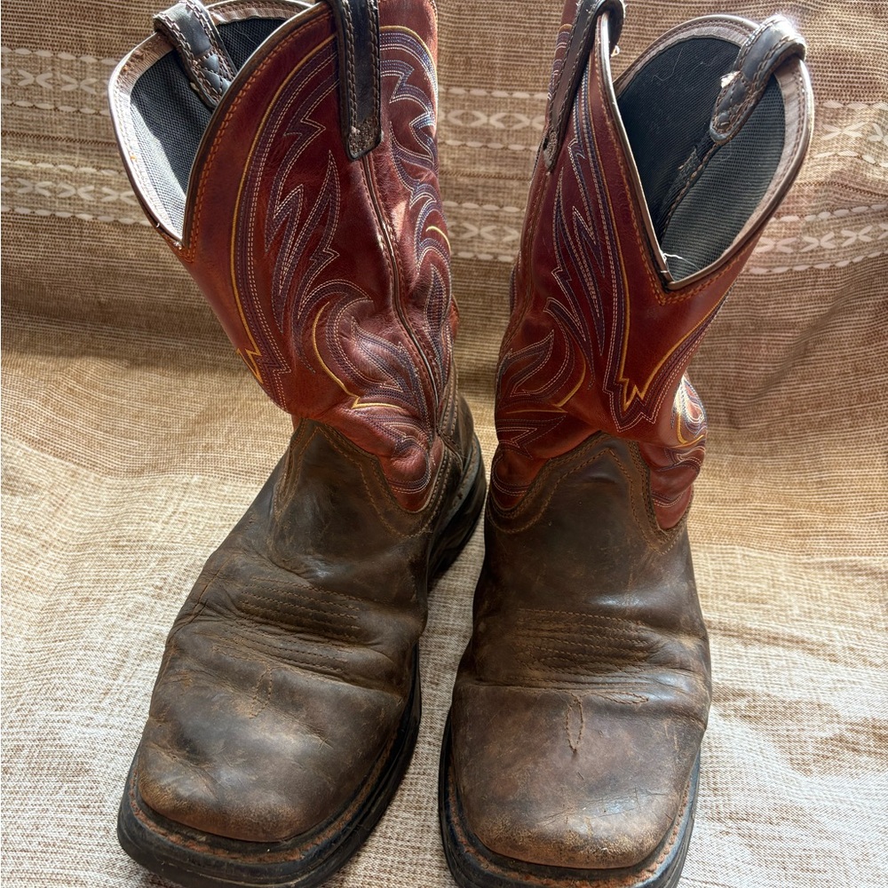 Ariat Work Boots with Black and Orange Label